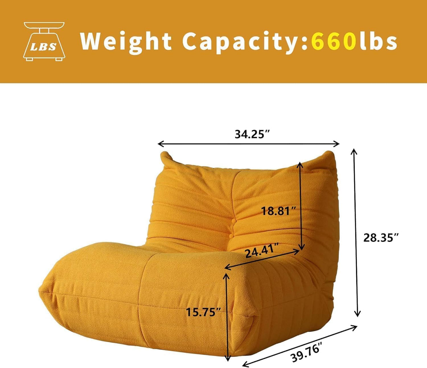 Muku Bouclé Chair - Yellow - Single Seater - Nuvé