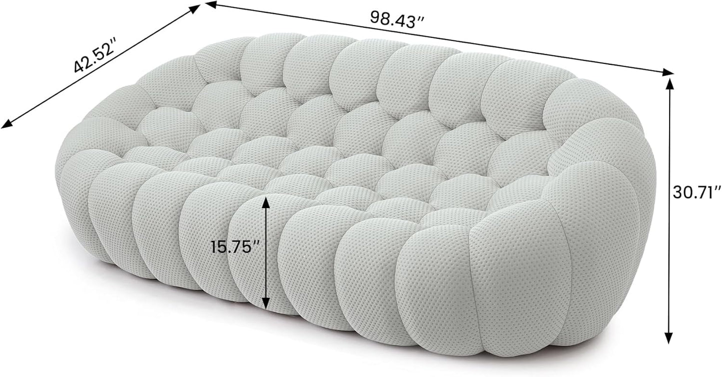 Nuvé® Mitsu Modular Bouclé Cloud Sofa - Light Grey - 3-Seater Sofa - Nuvé
