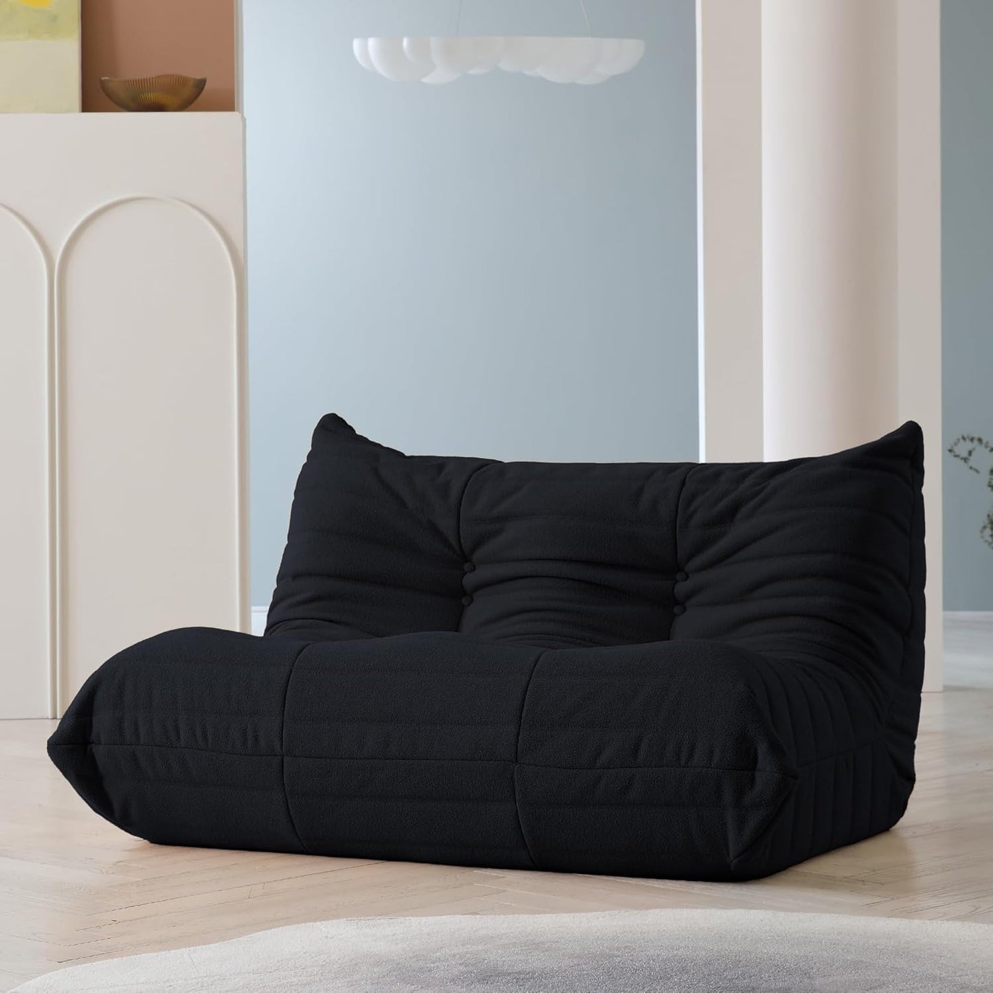 Muku Bouclé Chair - Black - 2 Seater - Nuvé