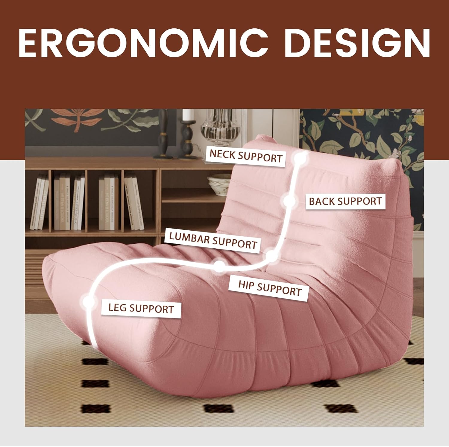 Muku Bouclé Chair - Pink - 3 Seater - Nuvé