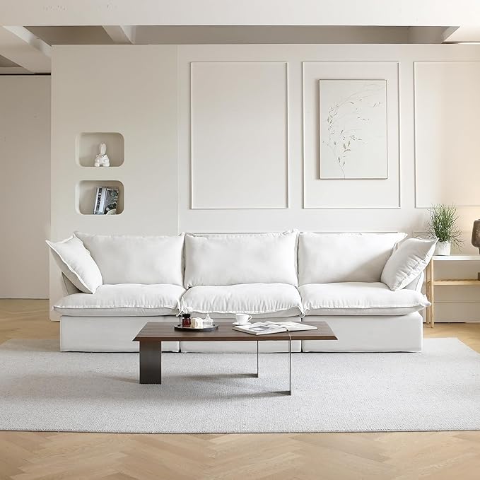 Sabi Modular Boucle Cloud Sofa - Snow White - 3-Seater Sofa - Nuvé