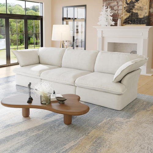 Sabi Modular Boucle Cloud Sofa - Snow White - 3-Seater Sofa - Nuvé