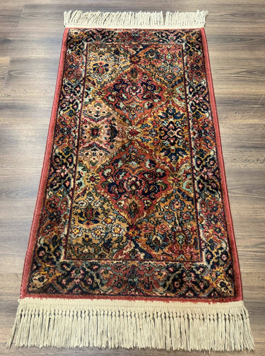 Karastan Rug 2x4 Multicolor Panel Kirman #717, Original 700 Series, Wool Pile Vintage Discontinued - Nuvé