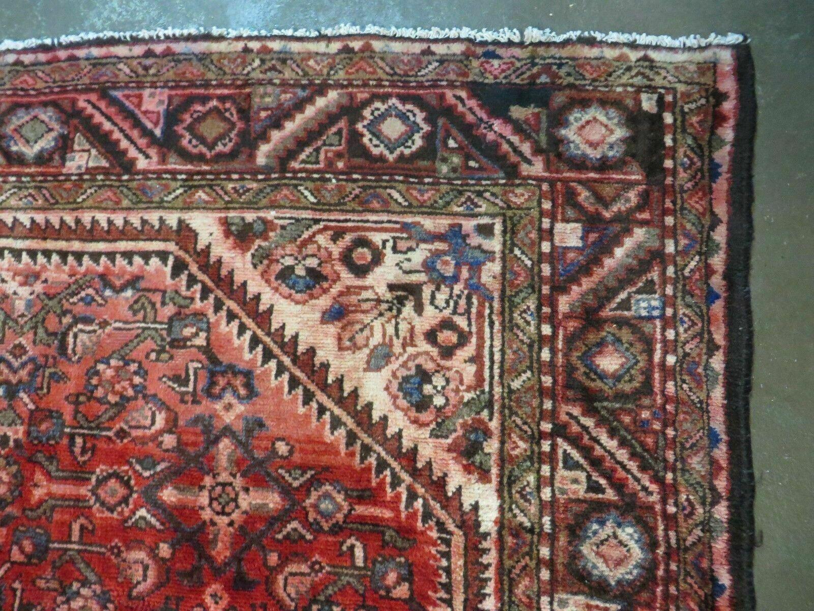 5' 6" X 10' Antique Handmade India Floral Oriental Wool Rug Veg Dyes Red Nice - Nuvé