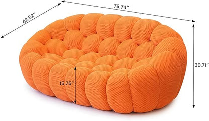 Nuvé® Mitsu Modular Bouclé Cloud Sofa - Orange - 2 Seater Sofa - Nuvé