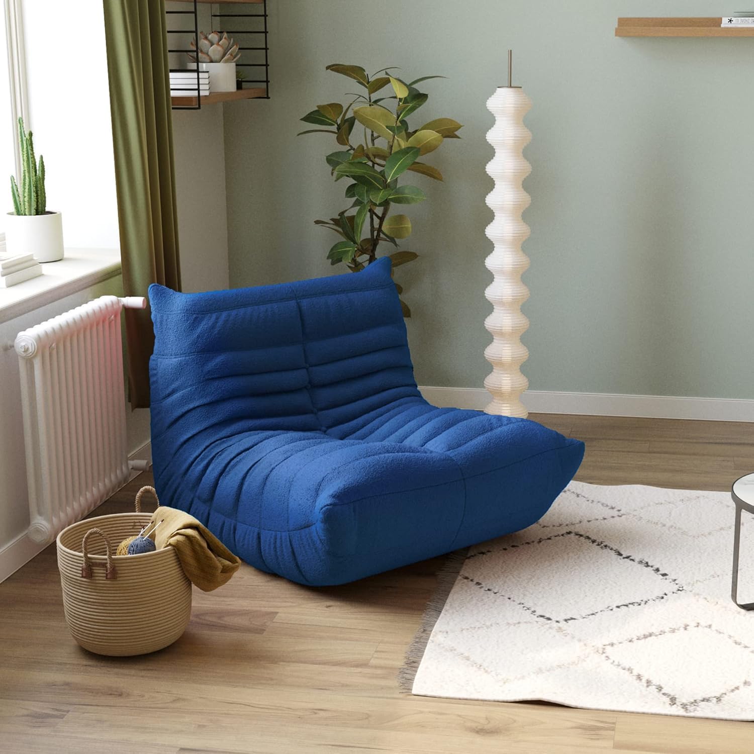Muku Bouclé Chair - Blue - Single Seater - Nuvé