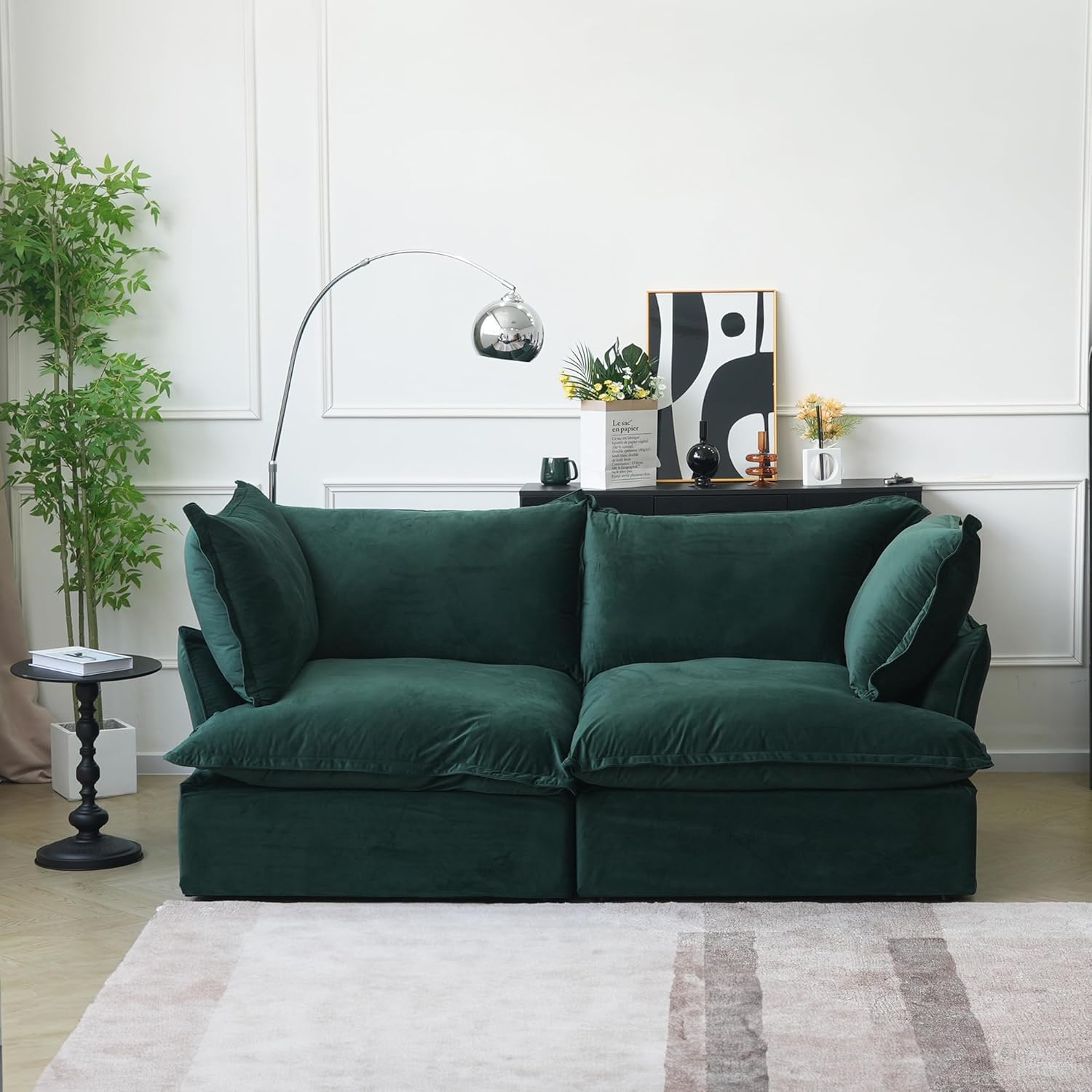 Sabi Modular Boucle Cloud Sofa - Green - 2-Seater Sofa - Nuvé