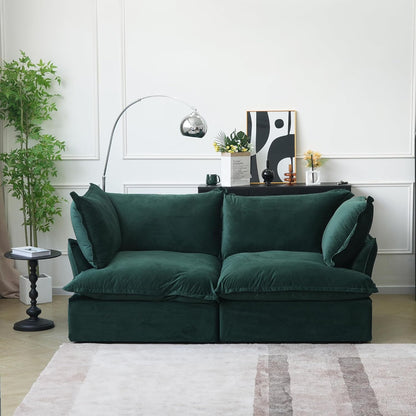 Sabi Modular Boucle Cloud Sofa - Green - 2-Seater Sofa - Nuvé
