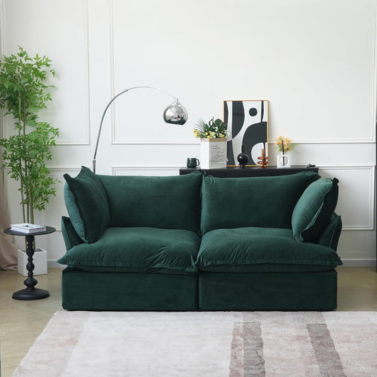 Sabi Modular Boucle Cloud Sofa - Green - 2-Seater Sofa - Nuvé