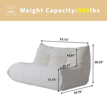 Muku Bouclé Chair - White - 2 Seater - Nuvé