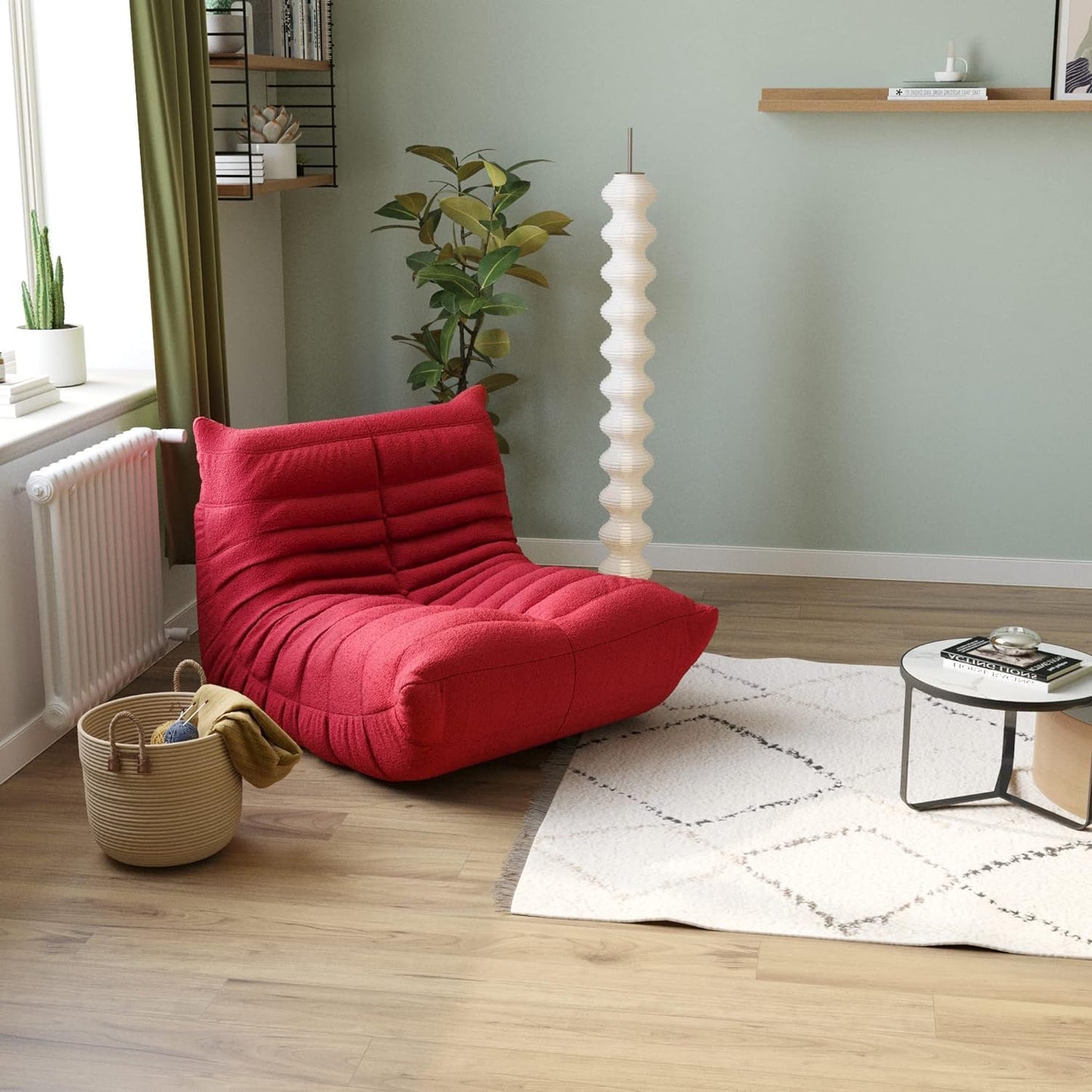 Muku Bouclé Chair - Red - Single Seater - Nuvé