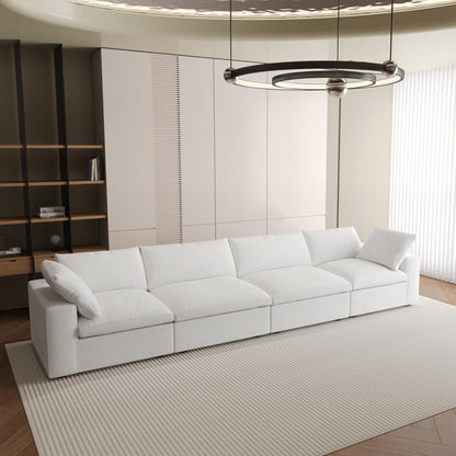Nuvé® Solace Modular Bouclé Cloud Sofa - Snow White - 4-Seater Sofa - Nuvé