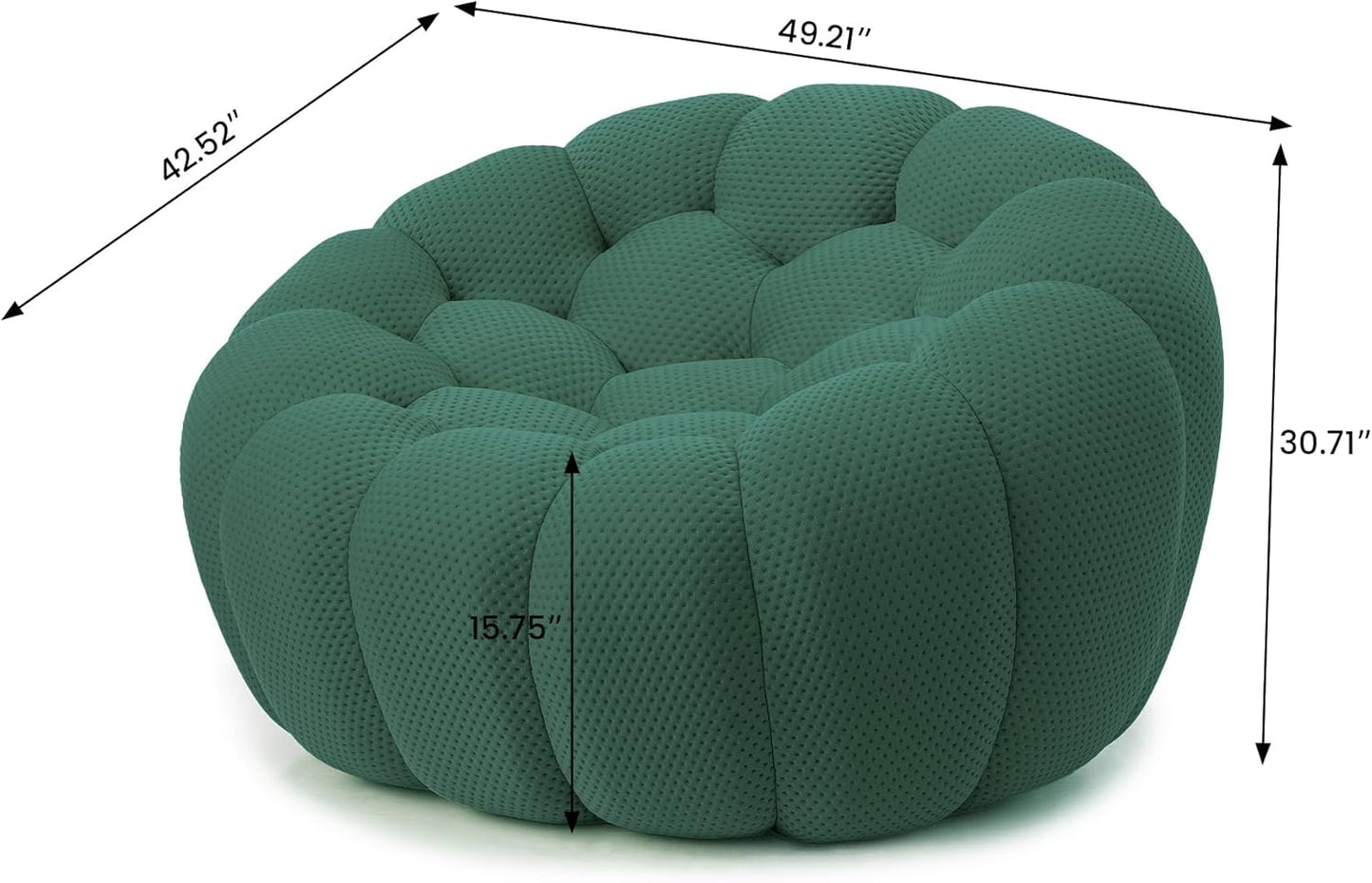 Nuvé® Mitsu Modular Bouclé Cloud Sofa - Dark Green - Single Seater - Nuvé