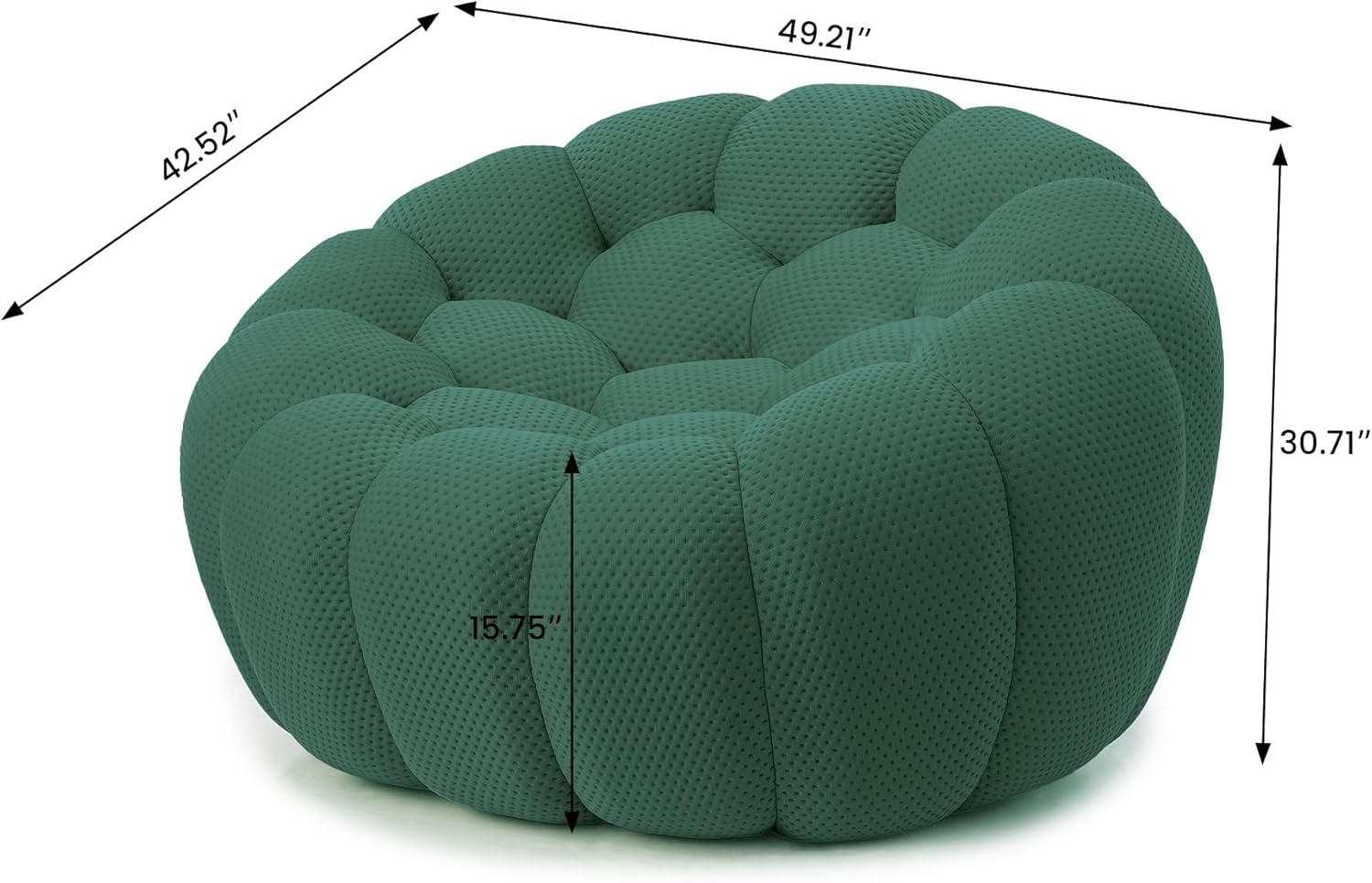 Nuvé® Mitsu Modular Bouclé Cloud Sofa - Dark Green - Single Seater - Nuvé
