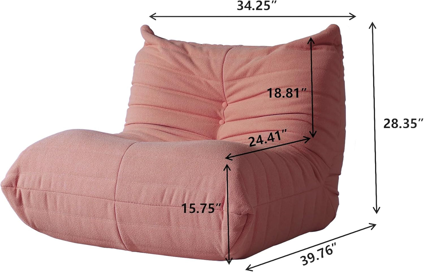 Muku Bouclé Chair - Pink - Single Seater - Nuvé