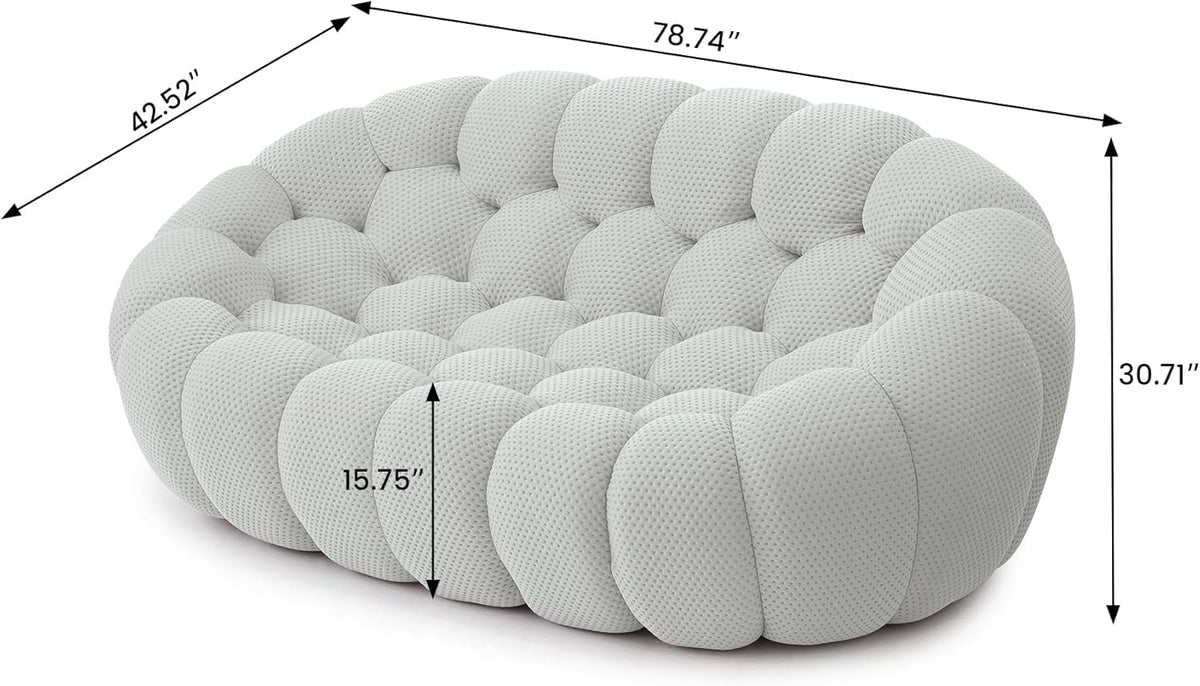 Nuvé® Mitsu Modular Bouclé Cloud Sofa - Light Grey - 2 Seater Sofa - Nuvé