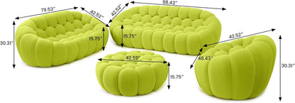 Nuvé® Mitsu Modular Bouclé Cloud Sofa - Lime Green - 1 + 2 + 3 Seater and Ottoman - Nuvé