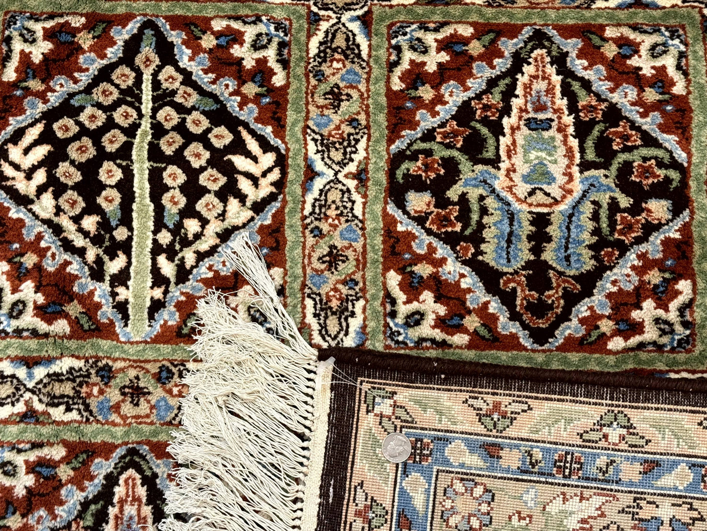 Sino Persian Rug 8x10, Panel Design, Brown, Multicolor, Wool, Cedar Trees - Nuvé
