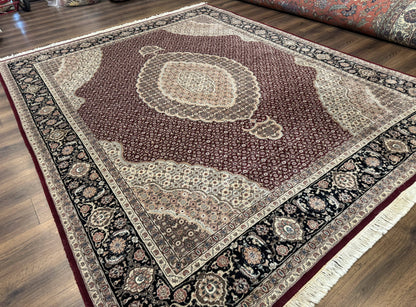 Sino Persian Rug 8x10, Herati, Elegant Oriental Carpet, Dark Maroon - Nuvé