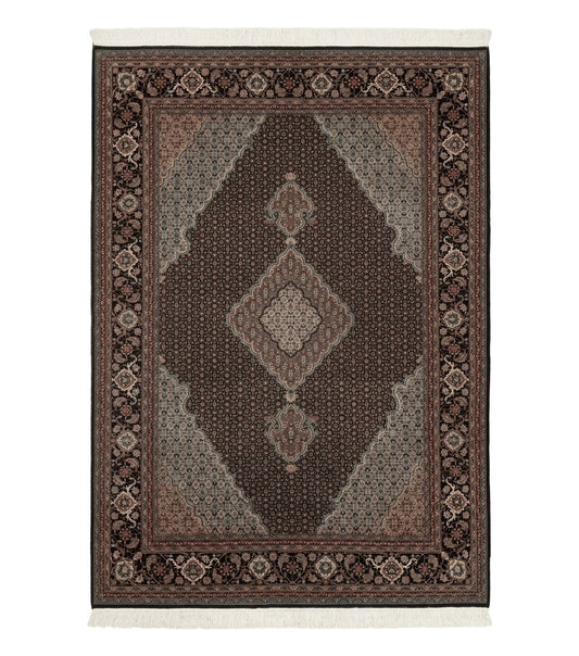Sino Persian Rug 6x9, Herati Very Fine 400 KPSI, Black