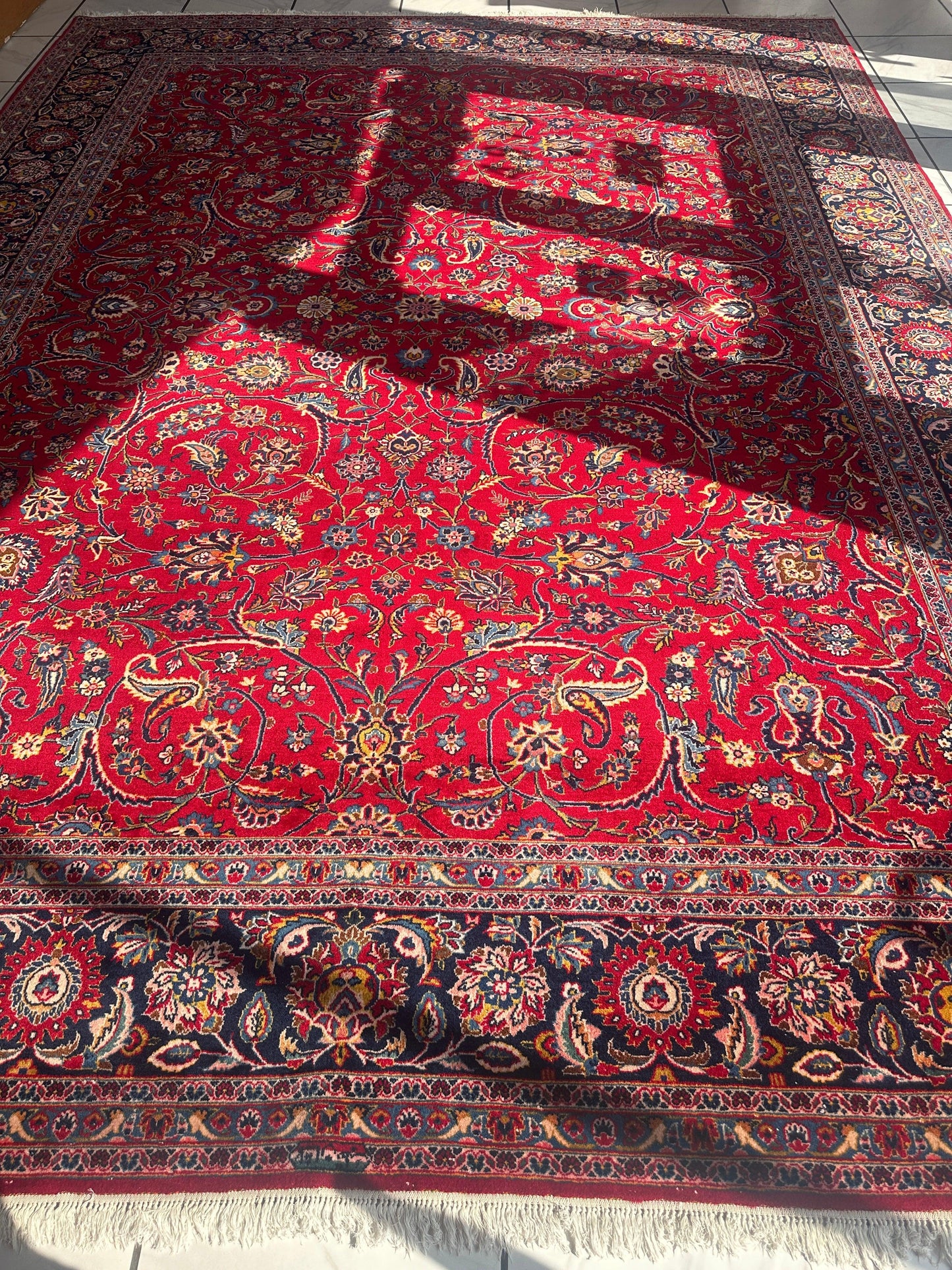 Incredible Persian Kashan All Over Wool Rug 10’2” x 14’ - Nuvé