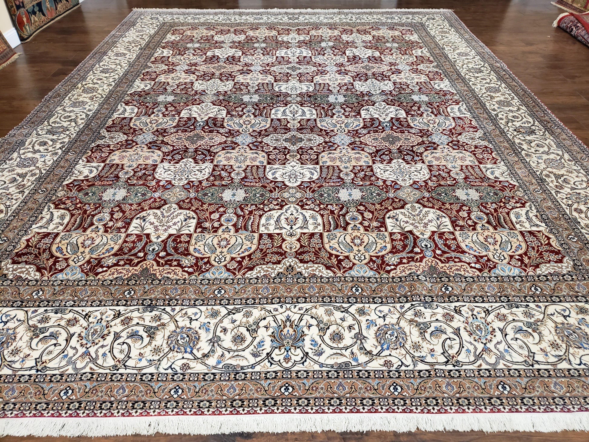 Persian Nain Rug 11x15 – Wool on Silk, Hand-Knotted, Signed Masterpiece - Nuvé