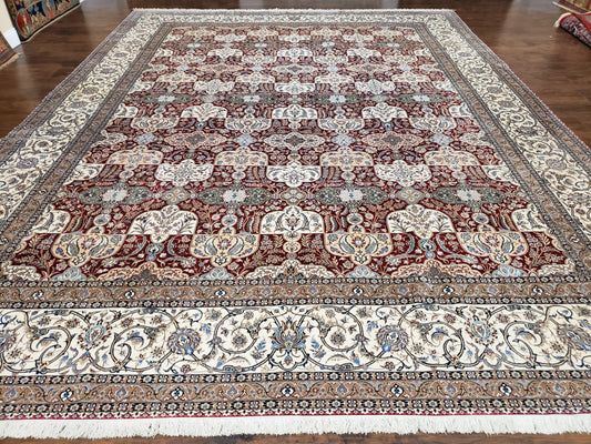 Persian Nain Rug 11x15 – Wool on Silk, Hand-Knotted, Signed Masterpiece - Nuvé