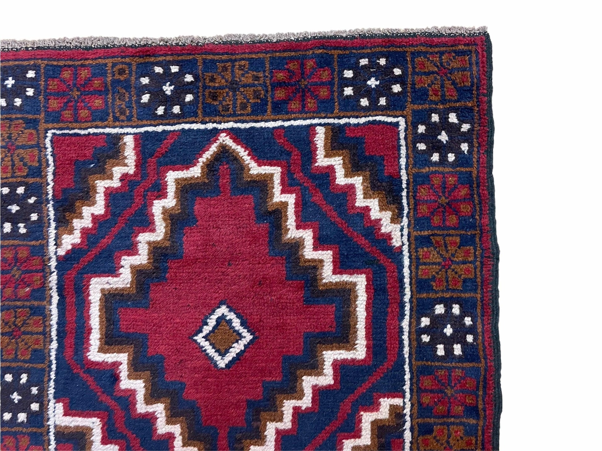 3 X 5 Vintage Handmade Tribal Wool Rug Balouchi Rug Afghan Rug Red Beige Nice - Nuvé