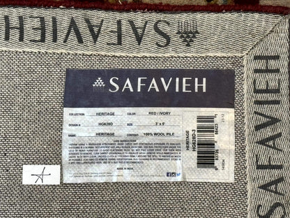 Small Floral Wool Rug 3x5, Safavieh Heritage Collection, Dark Red, Pair B - Nuvé