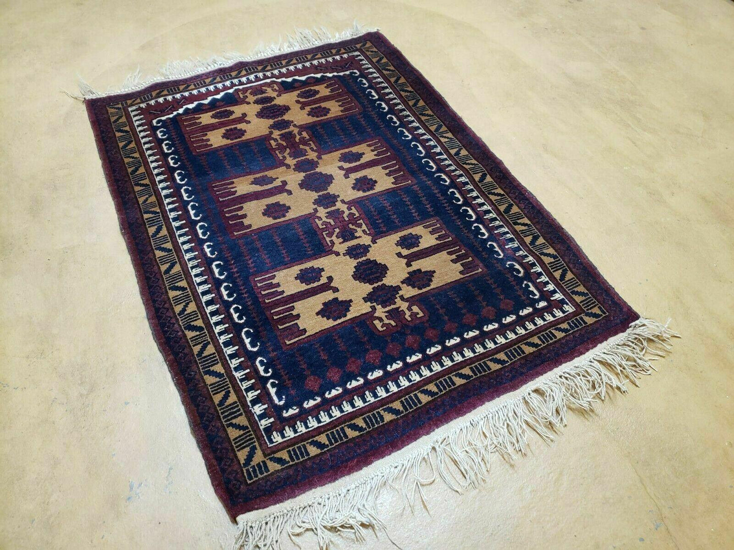 3' X 4' Vintage Handmade Balouchi Balouch Tribal Wool Rug Nice - Nuvé