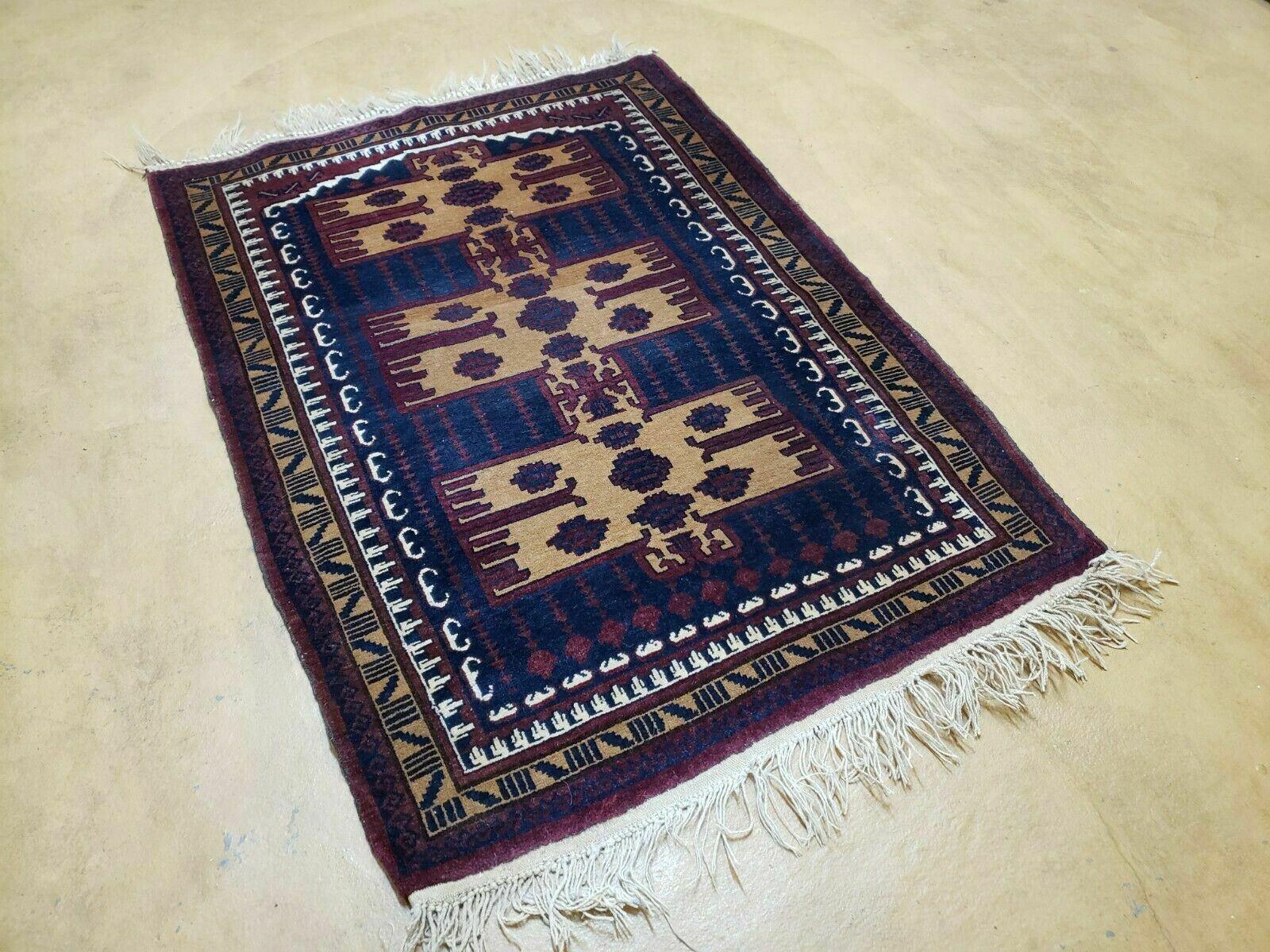 3' X 4' Vintage Handmade Balouchi Balouch Tribal Wool Rug Nice - Nuvé