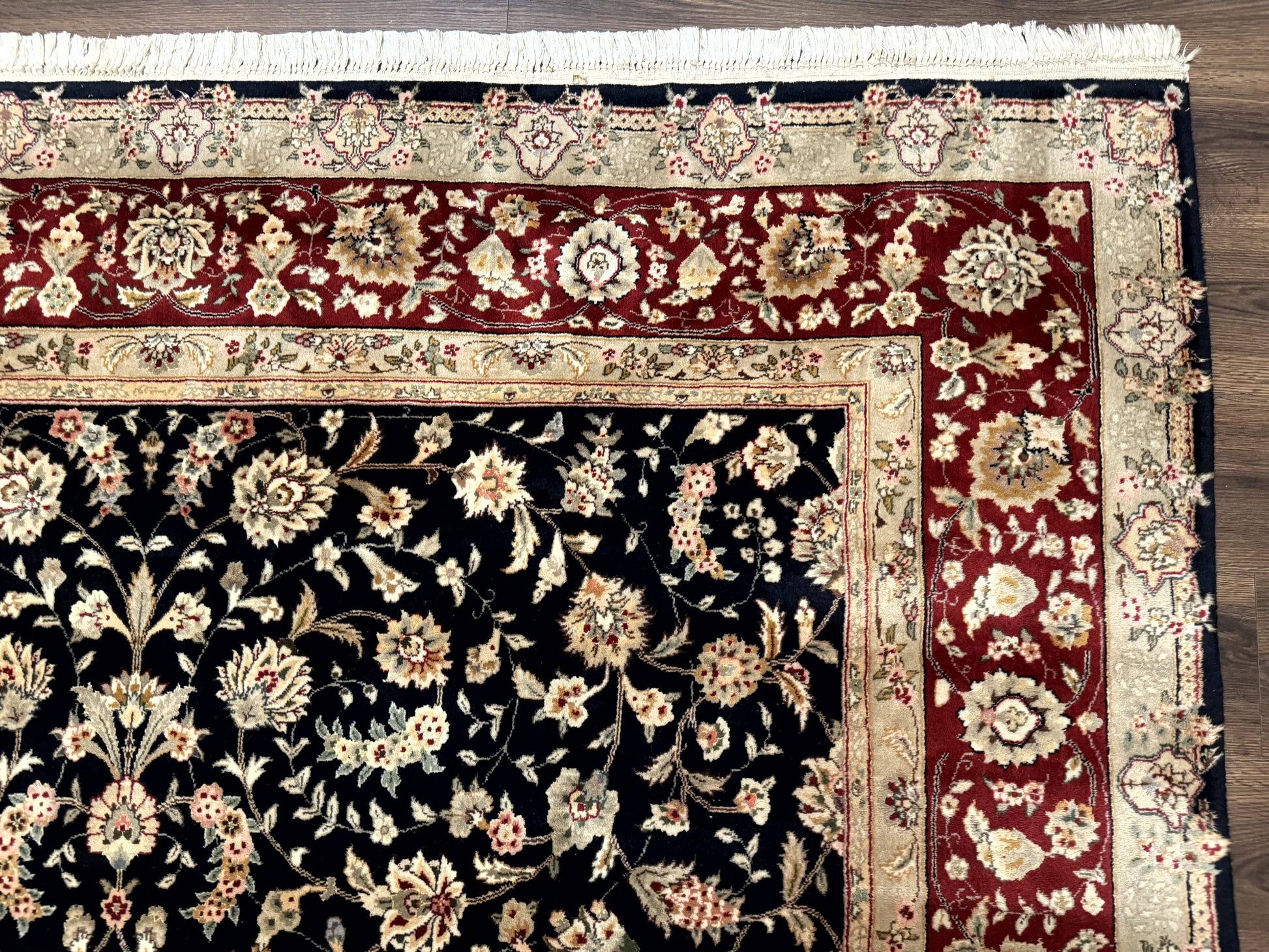 Sino Persian Rug 8x10, Black and Red, Floral Allover - Nuvé