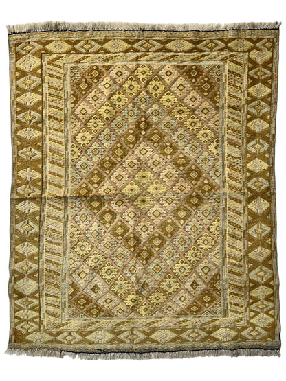 Hand-Knotted Afghani Nakhunak Wool Rug - 4' x 4'11" - Nuvé