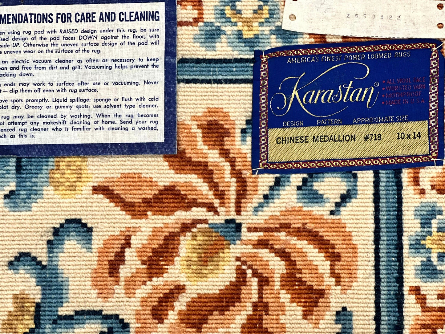 Karastan Rug 10x14 Chinese #718, Vintage Original 700 Series Wool Pile Karastan Carpet, Asian Oriental Rug, Rare - Nuvé