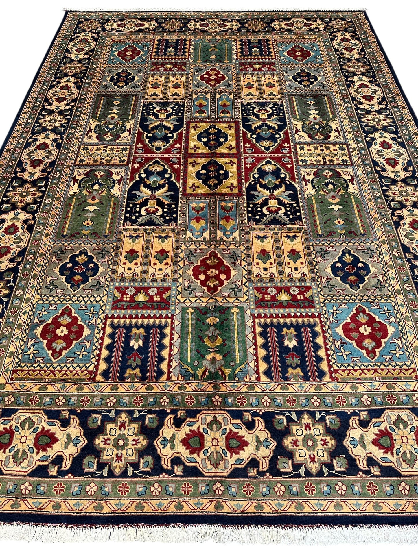 Hand-Knotted Afghani Bakhtiari Garden Rug | 6'9" x 9'10" Wool Area Rug - Nuvé