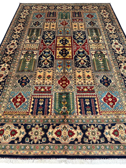 Hand-Knotted Afghani Bakhtiari Garden Rug | 6'9" x 9'10" Wool Area Rug - Nuvé
