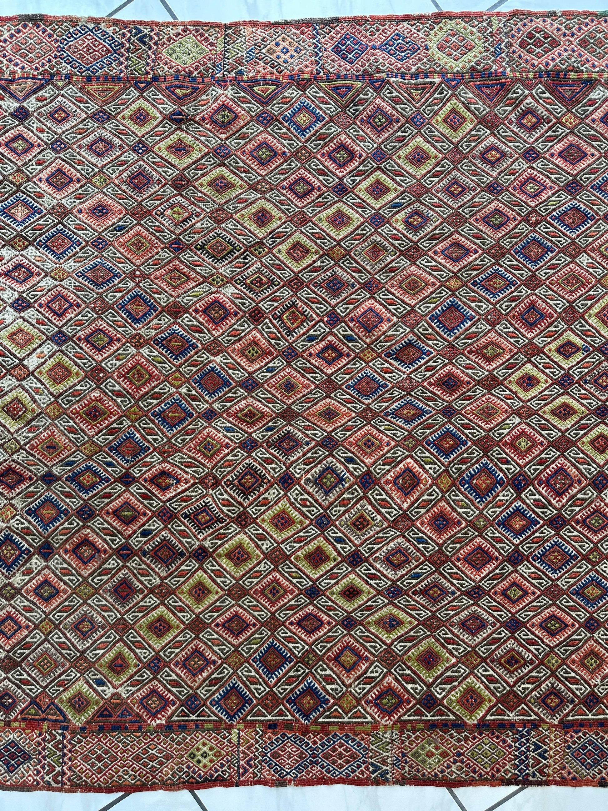 Antique Turkish Jajim Wool Rug 5’6” x 14’5” - Nuvé