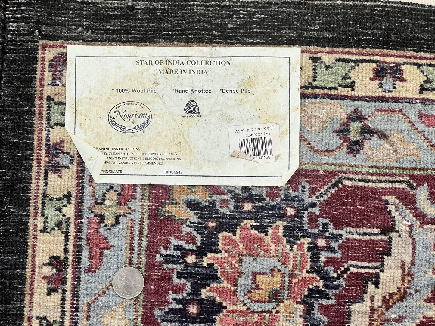 Indo Persian Rug 8x10, Nourison Carpet, Floral, Hand Knotted Vintage Wool Rug - Nuvé