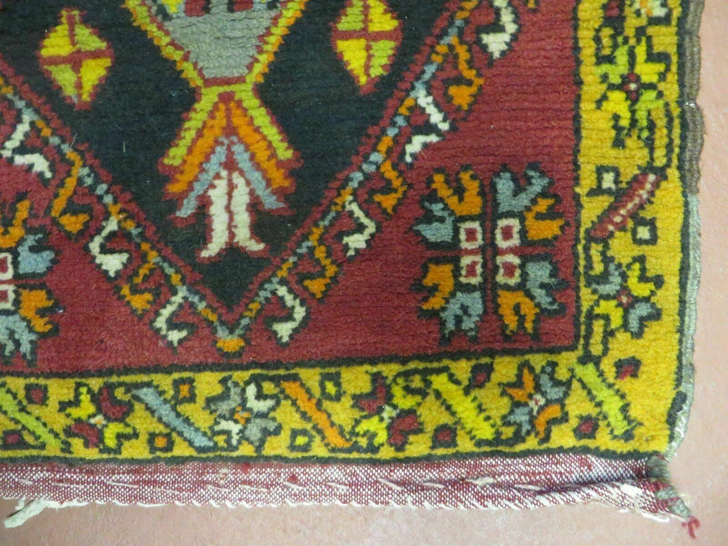 19" X 42" Antique Handmade Turkish Colorful Oushak Oshak Yastik Wool Rug Mat - Nuvé