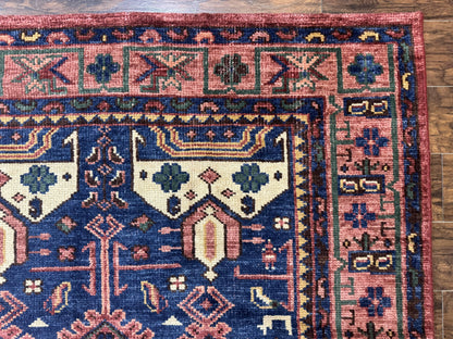 Persian Tribal Heriz Design Rug 6x9, Pottery Barn Rug, Hand Knotted Wool Vintage Rug - Nuvé