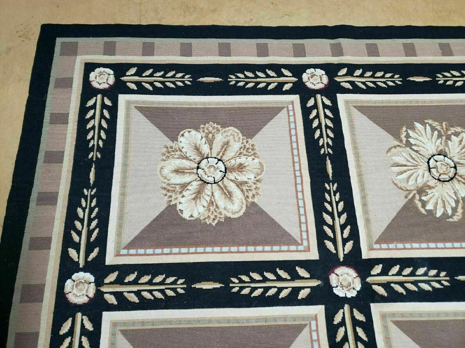 9' X 12' Handmade English Aubusson Savonnerie Design Needlepoint Wool Rug Nice - Nuvé
