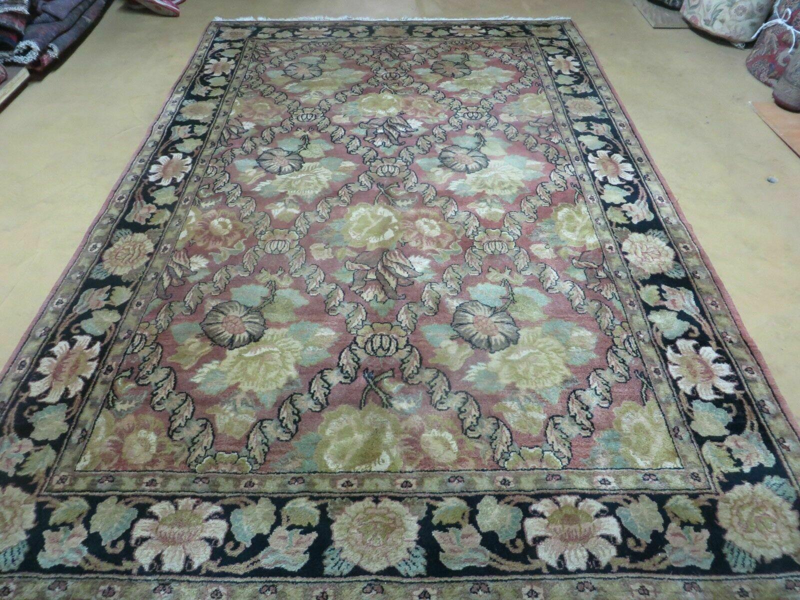 6' X 9' Handmade India Floral Oriental Wool Rug Carpet - Nuvé
