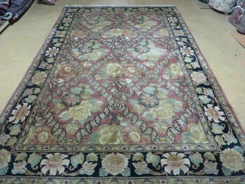 6' X 9' Handmade India Floral Oriental Wool Rug Carpet - Nuvé