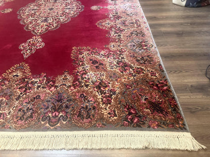 Karastan Rug 8.8 x12 Red Kirman #762, Original 700 Series, Vintage Karastan Carpet, Discontinued Karastan Rug, Karastan Wool Area Rug - Nuvé