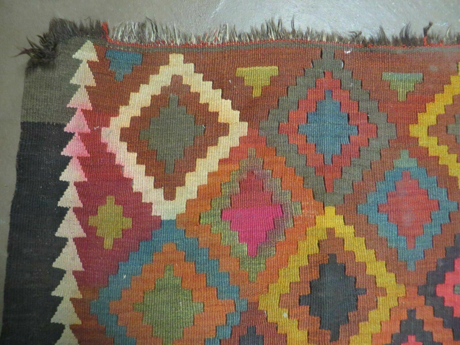 7' X10' Antique Afghan Kilim Handmade Flat Weave Wool Rug Vegy Organic Colorful - Nuvé