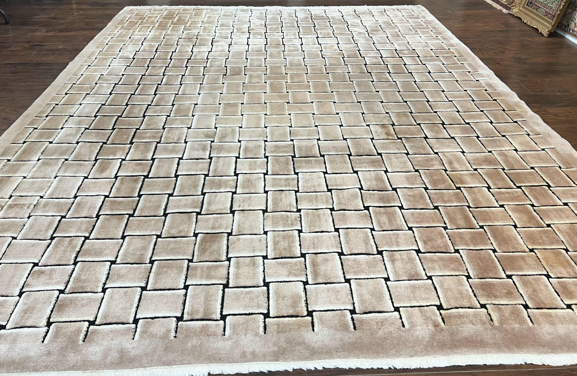 Tibetan Rug 9x12, Handmade, Wool, Modern Design - Nuvé