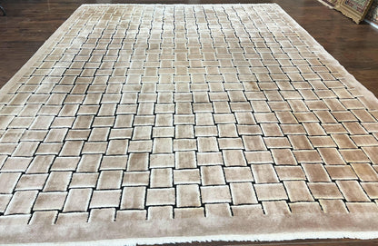 Tibetan Rug 9x12, Handmade, Wool, Modern Design - Nuvé