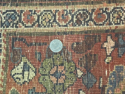 Antique Persian Bidjar Rug 8x15 – Navy Blue, Herati Pattern, Early 20th Century - Nuvé