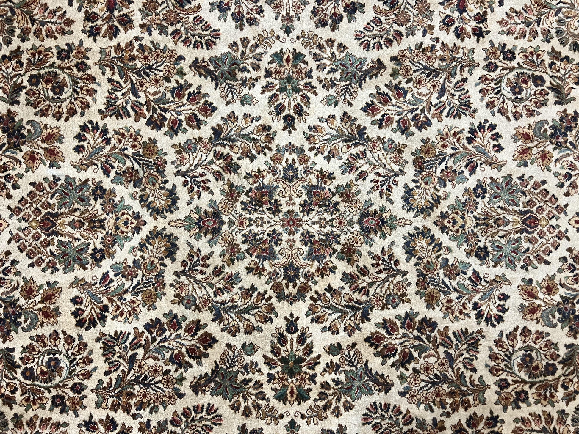 Karastan Rug 8' 8" x 12', Ivory Sarouk #760, Original Karastan Carpet 700 Series, Wool Karastan Area Rug, USA Made, Large Karastan w/ Label - Nuvé