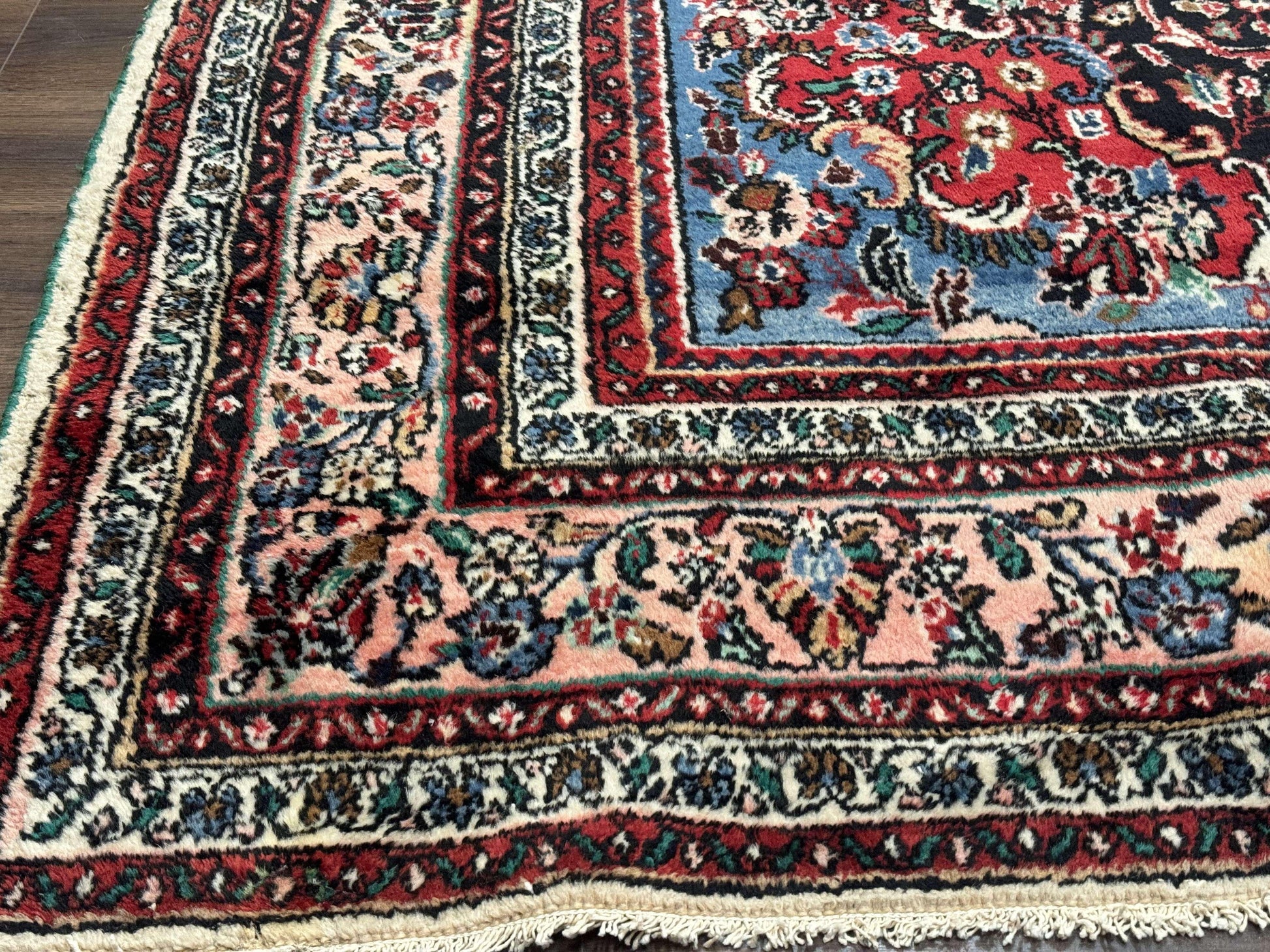 Palace Size Persian Rug 10 x 21 ft, Antique Hamadan Bibikabad Carpet, Handmade Antique Wool Oversized Rug, Ivory, Semi Open Field - Nuvé